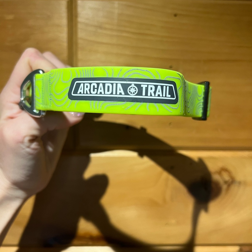 Arcadia Trail, Neon Yellow Reflective Dog collar, Large
